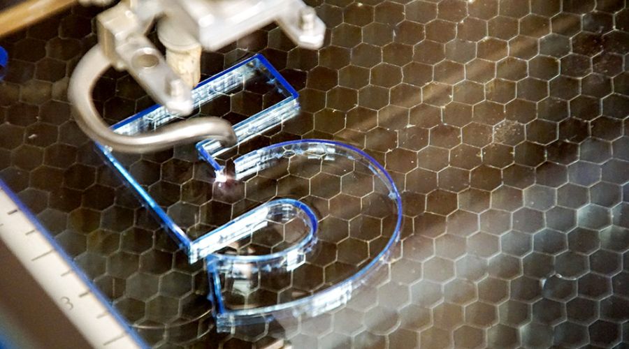 Laser-Cutting Numbers out of Acrylic