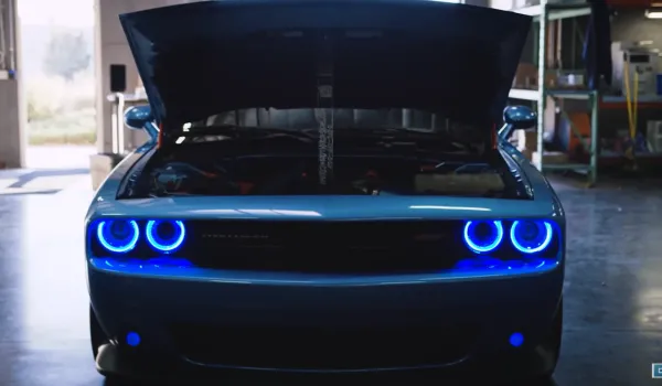 dodge challenger with laser engraved customizations