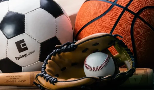 various sporting equipment perfect for laser engraving